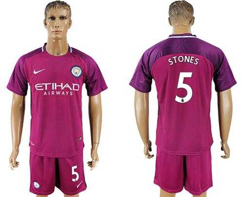 Manchester City #5 Stones Away Soccer Club Jersey
