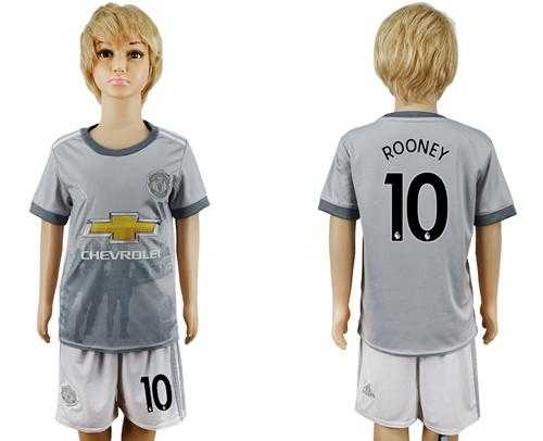Manchester United #10 Rooney Sec Away Kid Soccer Club Jersey