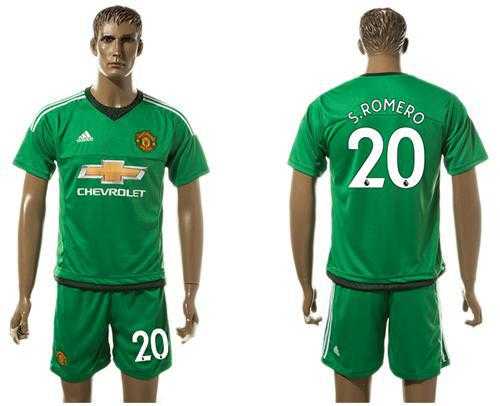 Manchester United #20 S.Romero Green Goalkeeper Soccer Club Jersey