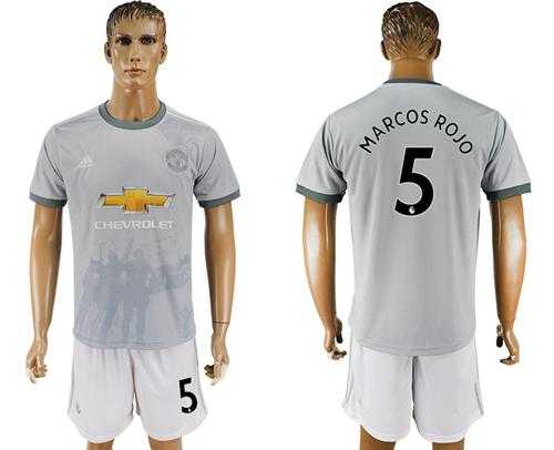 Manchester United #5 Marcos Rojo Sec Away Soccer Club Jersey
