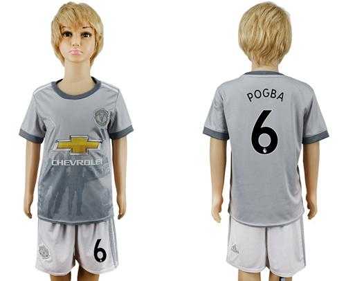 Manchester United #6 Pogba Sec Away Kid Soccer Club Jersey