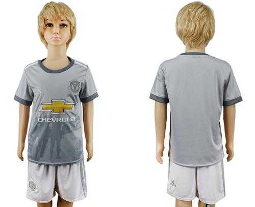 Manchester United Blank Sec Away Kid Soccer Club Jersey