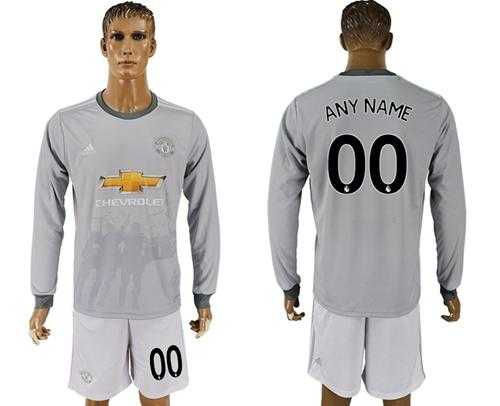 Manchester United Personalized Sec Away Long Sleeves Soccer Club Jersey