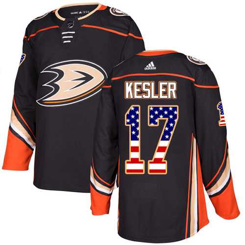 Men's Adidas Anaheim Ducks #17 Ryan Kesler Black Home Authentic USA Flag Stitched NHL Jersey