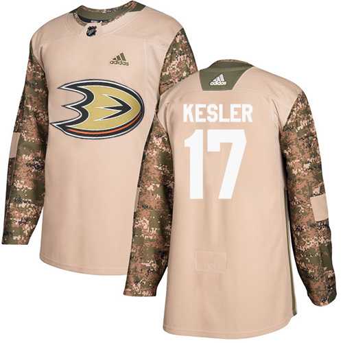 Men's Adidas Anaheim Ducks #17 Ryan Kesler Camo Authentic 2017 Veterans Day Stitched NHL Jersey