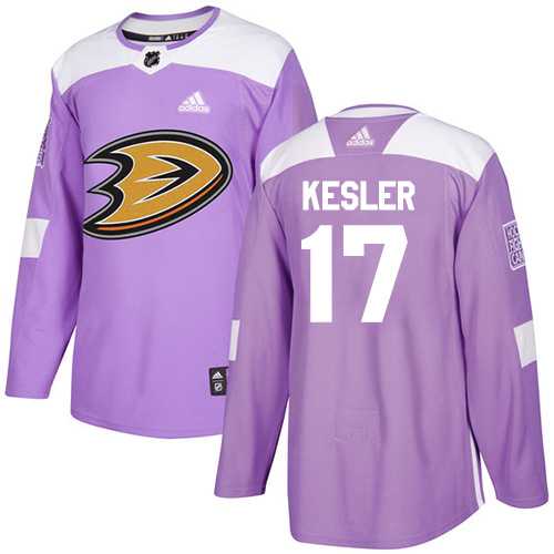 Men's Adidas Anaheim Ducks #17 Ryan Kesler Purple Authentic Fights Cancer Stitched NHL Jersey