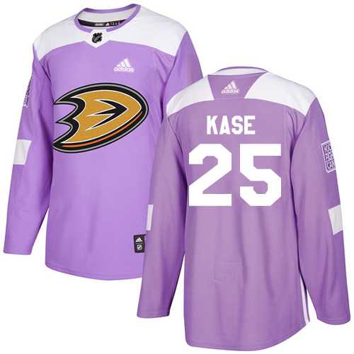 Men's Adidas Anaheim Ducks #25 Ondrej Kase Purple Authentic Fights Cancer Stitched NHL Jersey