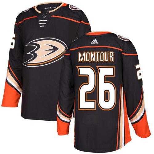 Men's Adidas Anaheim Ducks #26 Brandon Montour Black Home Authentic Stitched NHL