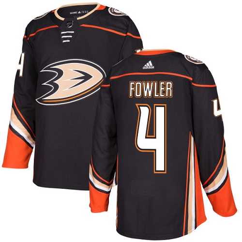 Men's Adidas Anaheim Ducks #4 Cam Fowler Black Home Authentic Stitched NHL Jersey