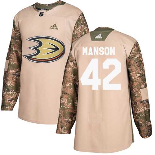 Men's Adidas Anaheim Ducks #42 Josh Manson Camo Authentic 2017 Veterans Day Stitched NHL Jersey
