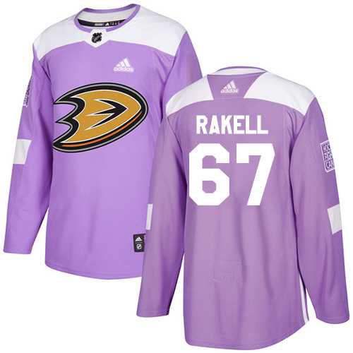 Men's Adidas Anaheim Ducks #67 Rickard Rakell Purple Authentic Fights Cancer Stitched NHL Jersey