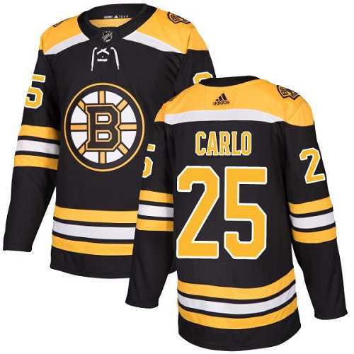Men's Adidas Boston Bruins #25 Brandon Carlo Black Home Authentic Stitched NHL
