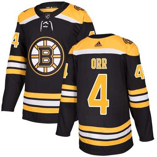 Men's Adidas Boston Bruins #4 Bobby Orr Black Home Authentic Stitched NHL Jersey