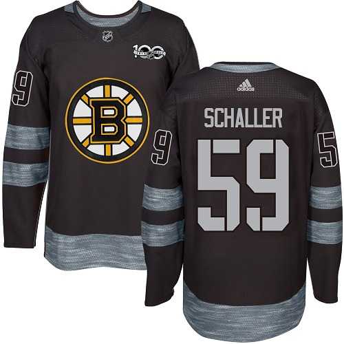 Men's Adidas Boston Bruins #59 Tim Schaller Black 1917-2017 100th Anniversary Stitched NHL