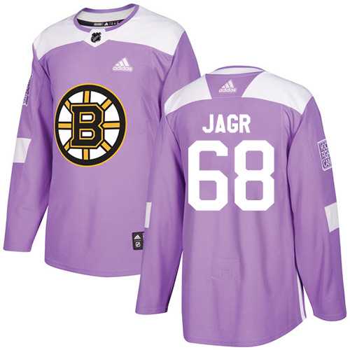 Men's Adidas Boston Bruins #68 Jaromir Jagr Purple Authentic Fights Cancer Stitched NHL