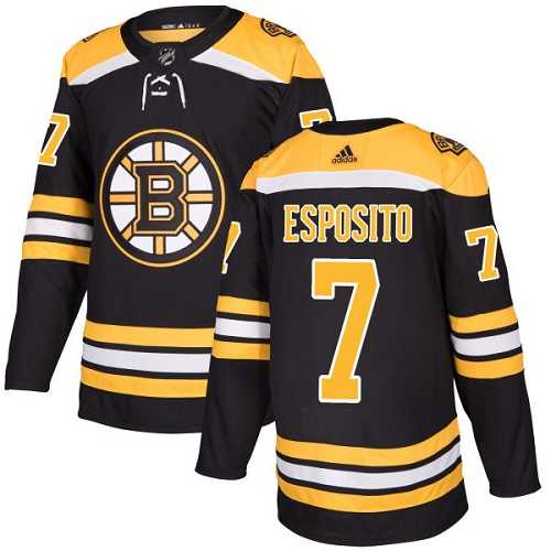 Men's Adidas Boston Bruins #7 Phil Esposito Black Home Authentic Stitched NHL Jersey