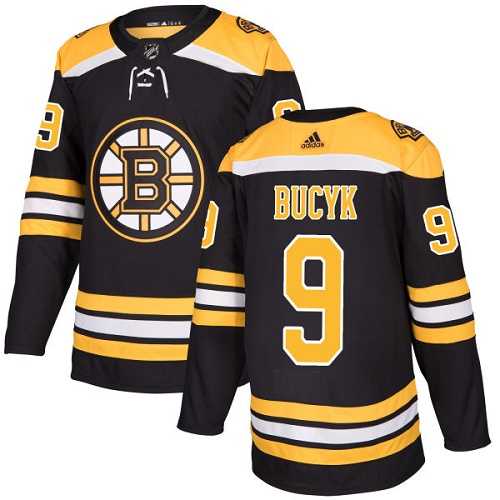 Men's Adidas Boston Bruins #9 Johnny Bucyk Black Home Authentic Stitched NHL Jersey