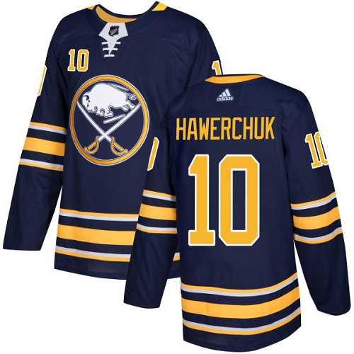 Men's Adidas Buffalo Sabres #10 Dale Hawerchuk Navy Blue Home Authentic Stitched NHL Jersey