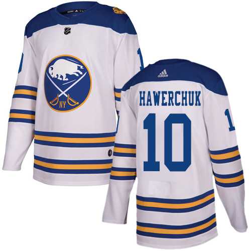 Men's Adidas Buffalo Sabres #10 Dale Hawerchuk White Authentic 2018 Winter Classic Stitched NHL Jersey