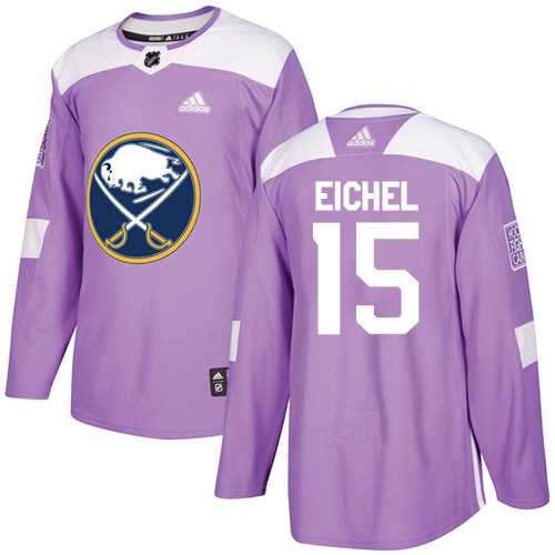 Men's Adidas Buffalo Sabres #15 Jack Eichel Purple Authentic Fights Cancer Stitched NHL