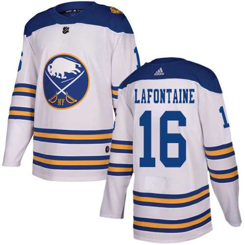 Men's Adidas Buffalo Sabres #16 Pat Lafontaine White Authentic 2018 Winter Classic Stitched NHL Jersey