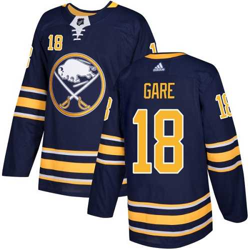 Men's Adidas Buffalo Sabres #18 Danny Gare Navy Blue Home Authentic Stitched NHL Jersey