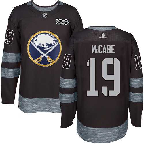 Men's Adidas Buffalo Sabres #19 Jake McCabe Black 1917-2017 100th Anniversary Stitched NHL Jersey