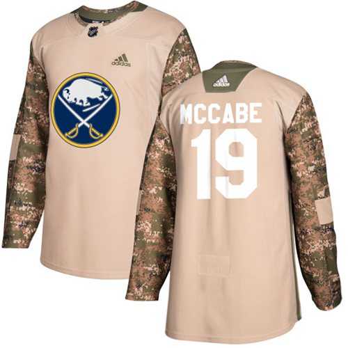 Men's Adidas Buffalo Sabres #19 Jake McCabe Camo Authentic 2017 Veterans Day Stitched NHL Jersey