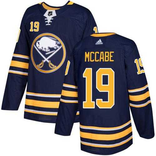 Men's Adidas Buffalo Sabres #19 Jake McCabe Navy Blue Home Authentic Stitched NHL