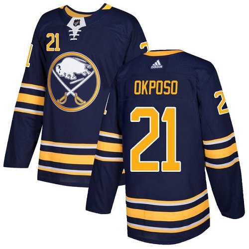 Men's Adidas Buffalo Sabres #21 Kyle Okposo Navy Blue Home Authentic Stitched NHL Jersey