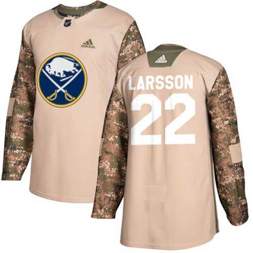 Men's Adidas Buffalo Sabres #22 Johan Larsson Camo Authentic 2017 Veterans Day Stitched NHL Jersey