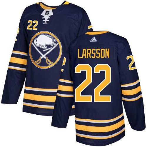 Men's Adidas Buffalo Sabres #22 Johan Larsson Navy Blue Home Authentic Stitched NHL