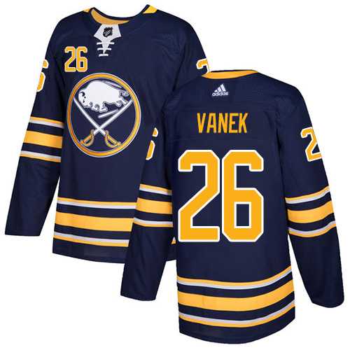 Men's Adidas Buffalo Sabres #26 Thomas Vanek Navy Blue Home Authentic Stitched NHL Jersey