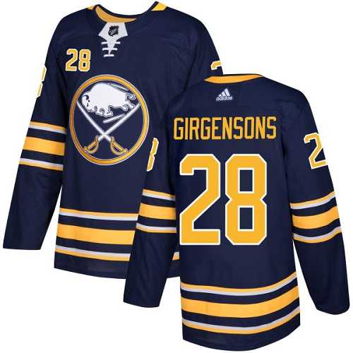 Men's Adidas Buffalo Sabres #28 Zemgus Girgensons Navy Blue Home Authentic Stitched NHL Jersey