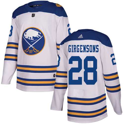 Men's Adidas Buffalo Sabres #28 Zemgus Girgensons White Authentic 2018 Winter Classic Stitched NHL Jersey