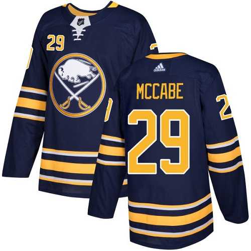 Men's Adidas Buffalo Sabres #29 Jake McCabe Navy Blue Home Authentic Stitched NHL Jersey