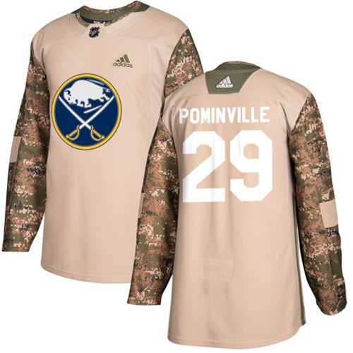Men's Adidas Buffalo Sabres #29 Jason Pominville Camo Authentic 2017 Veterans Day Stitched NHL Jersey