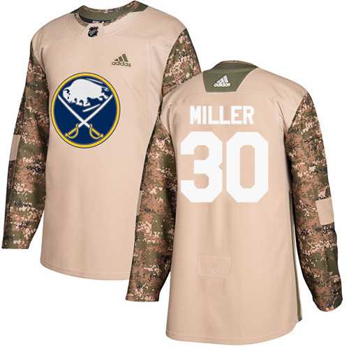 Men's Adidas Buffalo Sabres #30 Ryan Miller Camo Authentic 2017 Veterans Day Stitched NHL Jersey