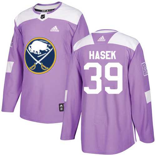 Men's Adidas Buffalo Sabres #39 Dominik Hasek Purple Authentic Fights Cancer Stitched NHL