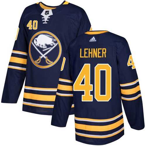 Men's Adidas Buffalo Sabres #40 Robin Lehner Navy Blue Home Authentic Stitched NHL