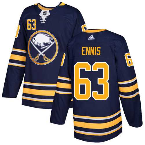 Men's Adidas Buffalo Sabres #63 Tyler Ennis Navy Blue Home Authentic Stitched NHL Jersey