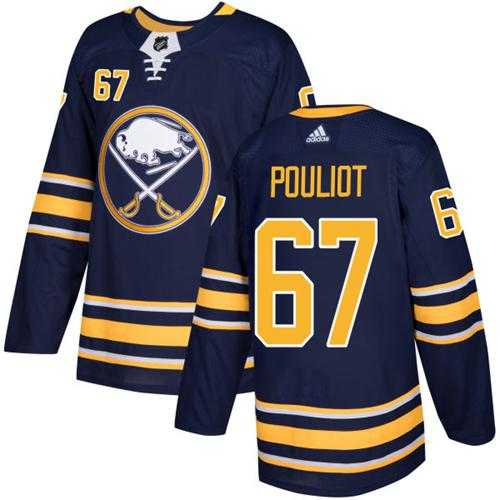 Men's Adidas Buffalo Sabres #67 Benoit Pouliot Navy Blue Home Authentic Stitched NHL