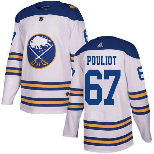 Men's Adidas Buffalo Sabres #67 Benoit Pouliot White Authentic 2018 Winter Classic Stitched NHL Jersey