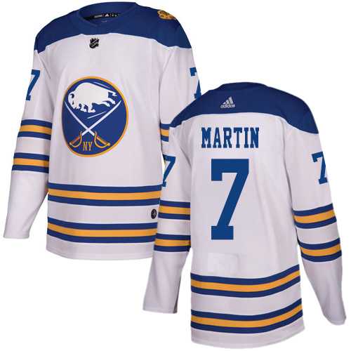 Men's Adidas Buffalo Sabres #7 Rick Martin White Authentic 2018 Winter Classic Stitched NHL Jersey