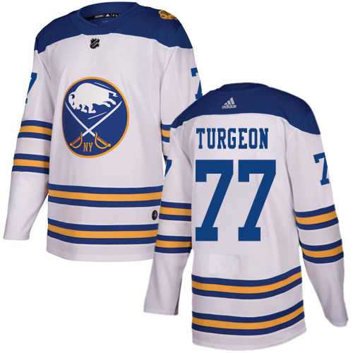 Men's Adidas Buffalo Sabres #77 Pierre Turgeon White Authentic 2018 Winter Classic Stitched NHL Jersey