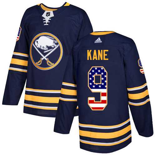 Men's Adidas Buffalo Sabres #9 Evander Kane Navy Blue Home Authentic USA Flag Stitched NHL Jersey