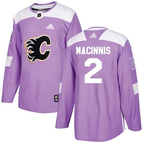 Men's Adidas Calgary Flames #2 Al MacInnis Purple Authentic Fights Cancer Stitched NHL Jersey