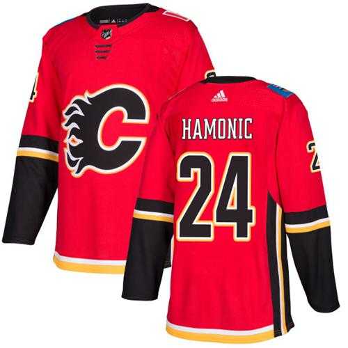 Men's Adidas Calgary Flames #24 Travis Hamonic Red Home Authentic Stitched NHL