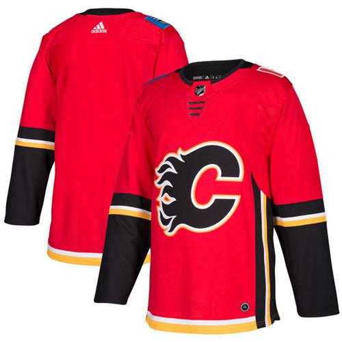 Men's Adidas Calgary Flames Blank Red Home Authentic Stitched NHL Jersey