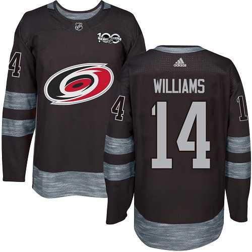 Men's Adidas Carolina Hurricanes #14 Justin Williams Black 1917-2017 100th Anniversary Stitched NHL Jersey Men's Adidas Carolina Hurricanes #14 Justin Williams Black 1917-2017 100th Anniversary Stitched NHL Jersey